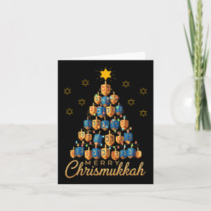 Merry Chrismukkah Happy Chanukkah Dreidel Christma Card