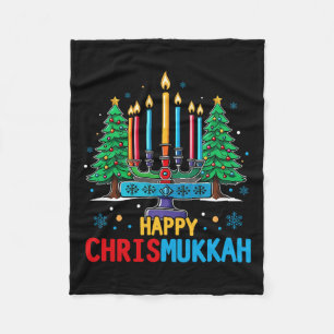 Merry Chrismukkah Happy Christmas Hanukkah 3 Fleece Blanket