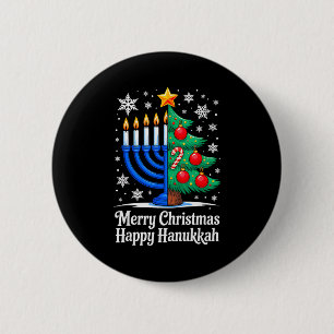 Merry Chrismukkah Happy Christmas Hanukkah Matchin 6 Cm Round Badge