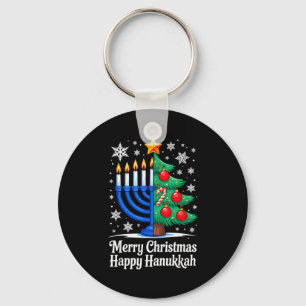 Merry Chrismukkah Happy Christmas Hanukkah Matchin Key Ring