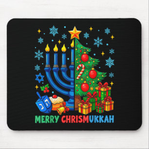 Merry Chrismukkah Happy Christmas Hanukkah Pajama  Mouse Pad