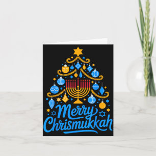 Merry Chrismukkah Holiday Hanukkah Family Matching Card