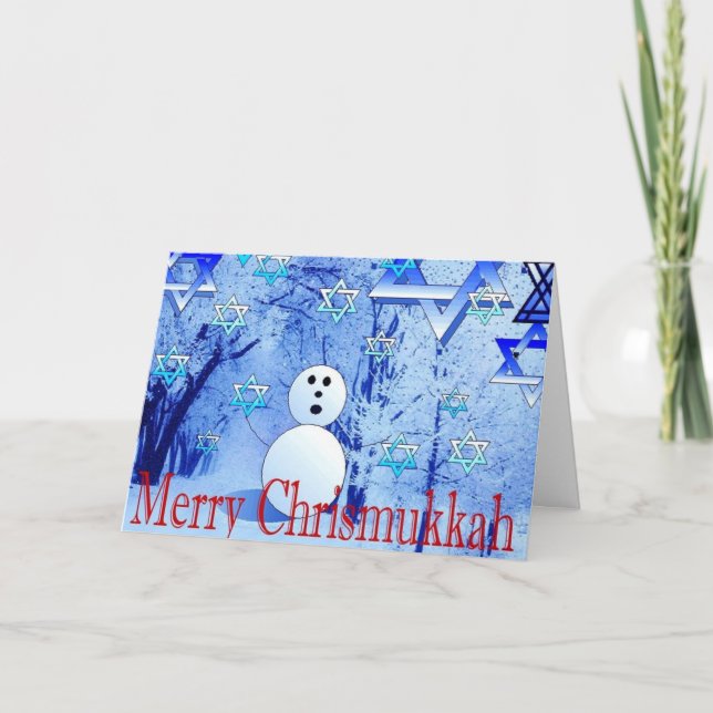 Merry Chrismukkah Jewish Christmas Greeting Card (Front)