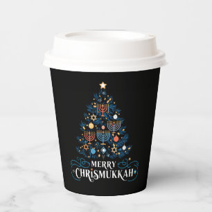 Merry Chrismukkah Jewish Holiday Hanukkah Paper Cups