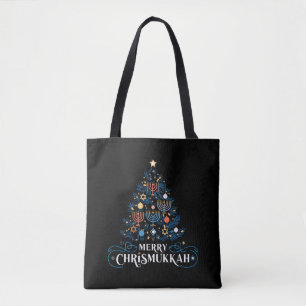 Merry Chrismukkah Jewish Holiday Hanukkah Tote Bag