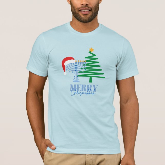 Merry Chrismukkah Light Blue T-Shirt (Front)