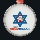 Merry Chrismukkah - Metal Tree Decoration<br><div class="desc">Shirtuosity.com: Holiday Humour Tees and Holiday Gifts. Find the Funniest Holiday Gifts including tees,  cards,  ornaments,  plates,  coasters,  hoodies,  stickers,  mugs,  buttons,  magnets,  hats,  bags and more from: http://www.Shirtuosity.com</div>