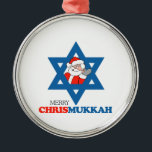 Merry Chrismukkah - Metal Tree Decoration<br><div class="desc">Shirtuosity.com: Holiday Humour Tees and Holiday Gifts. Find the Funniest Holiday Gifts including tees,  cards,  ornaments,  plates,  coasters,  hoodies,  stickers,  mugs,  buttons,  magnets,  hats,  bags and more from: http://www.Shirtuosity.com</div>