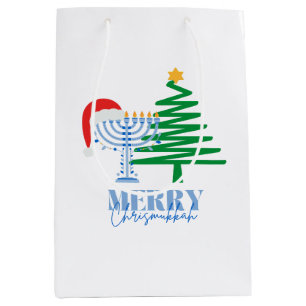 Merry Chrismukkah White Gift Bag