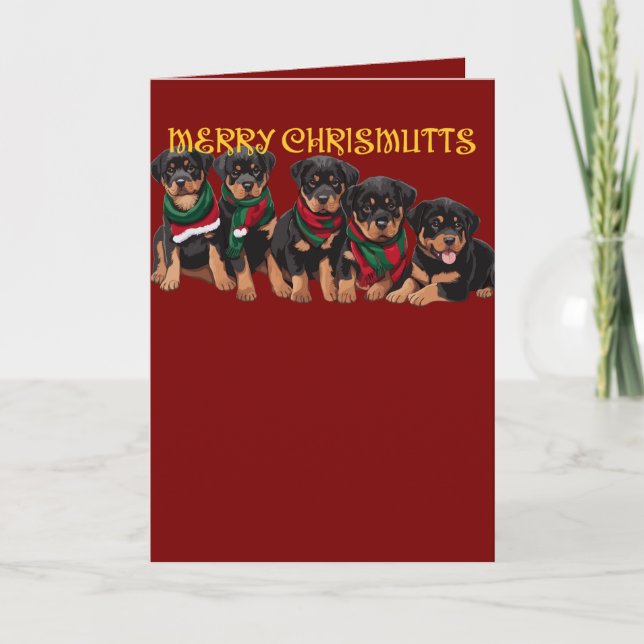 Merry Chrismutts Christmas Holiday Puppies Festive (Front)