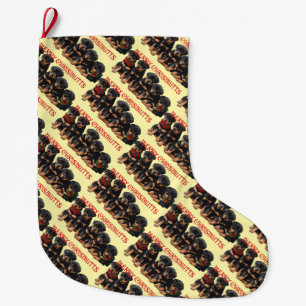 Merry Chrismutts Christmas Holiday Puppies Festive Large Christmas Stocking
