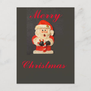 MERRY CHRISRMAS CANDY CANE SANTA Postcard