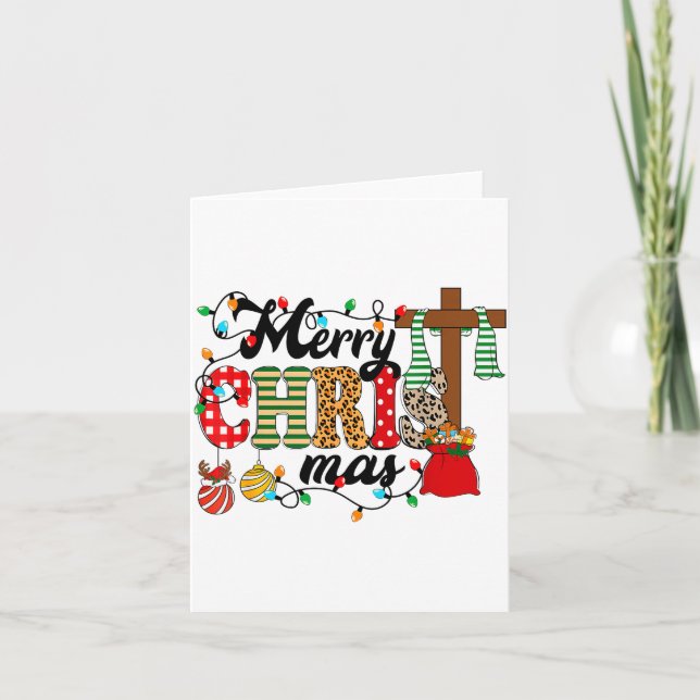 Merry Christ Mas Christian Christmas Jesus Christm Card (Front)