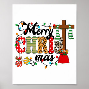 Merry Christ Mas Christian Christmas Jesus Christm Poster