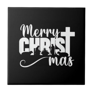 Merry Christ Mas Christian Christmas Jesus Christm Tile