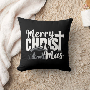 Merry Christ Mas Christian Christmas Jesus Family Cushion