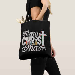 Merry Christ Mas Christian Christmas Jesus Xmas Tote Bag