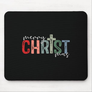 Merry Christ Mas Christian God Matching Christmas  Mouse Pad