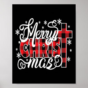Merry Christ Mas Christian Jesus Christmas Pjs Xma Poster