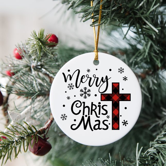 Merry Christ Mas Christian Religious Christmas Ceramic Tree Decoration (Creator Uploaded)