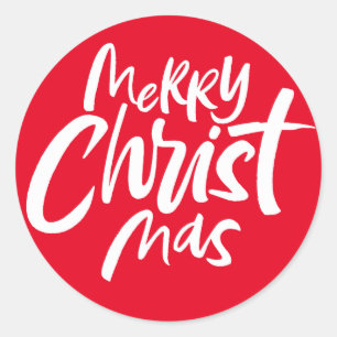 Merry Christ Mas Christian Religious Christmas Classic Round Sticker
