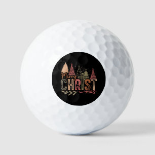 Merry Christ Mas Christmas Christian Faith Jesus C Golf Balls