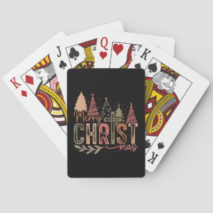 Merry Christ Mas Christmas Christian Faith Jesus C Playing Cards