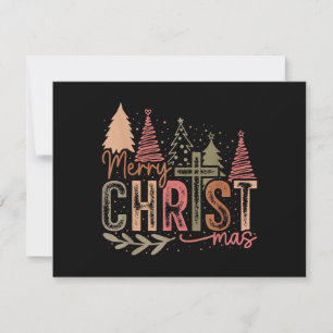 Merry Christ Mas Christmas Christian Faith Jesus C Thank You Card