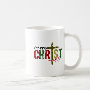 Merry Christ Mas Faith Cross Religious Christmas Q Coffee Mug