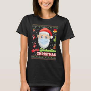 Merry Christ Mask Santa Elf Face Mask Christmas Ug T-Shirt