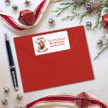 Merry Christ-moose Funny Christmas Moose Label<br><div class="desc">Embrace the holiday spirit with our charming Christmas Return Address Label, featuring a loveable moose donning a Santa hat accompanied by the punny greeting “Merry Christ-moose”. This label is perfect for sending warm wishes to family and friends, spreading laughter and joy during the festive season. The whimsical design and clever...</div>