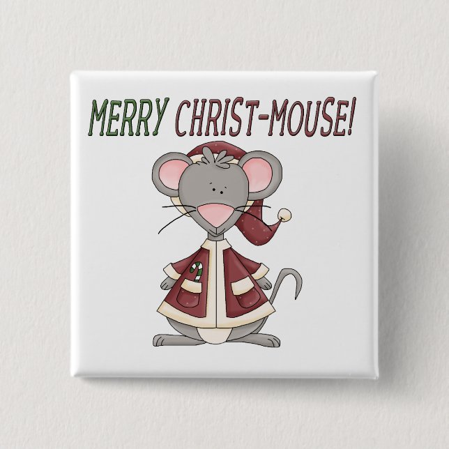 Merry Christ-Mouse T-shirts and Gifts 15 Cm Square Badge (Front)