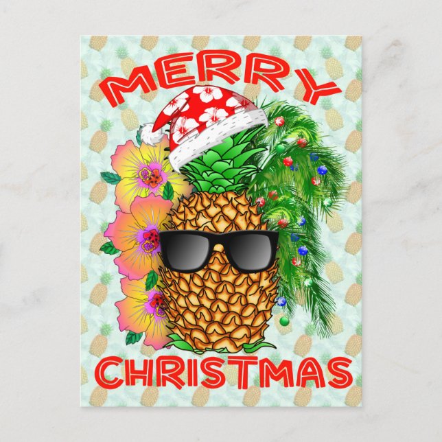 Merry Christams Pineapple Postcard (Front)