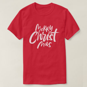Merry Christian Christmas Lettering Christ Jesus T-Shirt
