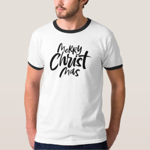 Merry Christian Christmas Lettering Jesus Christ T-Shirt