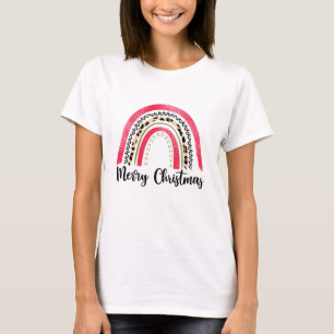 Merry Christma pink rainbow T-Shirt