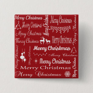 Merry Christmas 15 Cm Square Badge