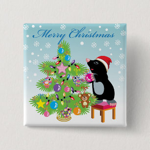 Merry Christmas 15 Cm Square Badge