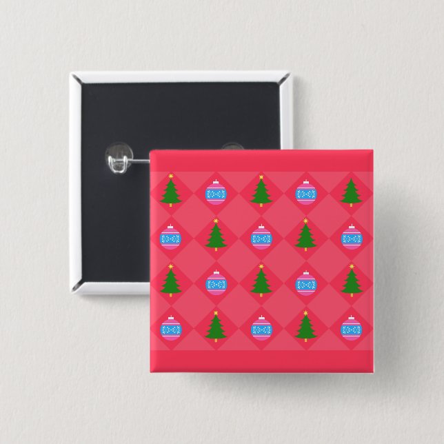 Merry Christmas 15 Cm Square Badge (Front & Back)