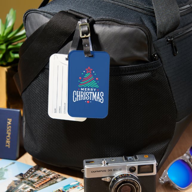 Merry Christmas 1 Luggage Tag (Front & Back)