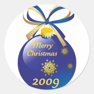 Merry Christmas 2009 Classic Round Sticker