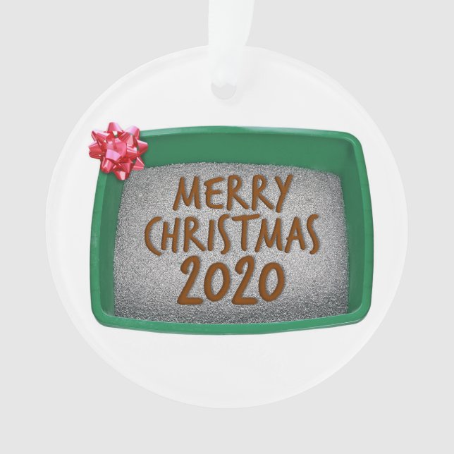 Merry Christmas 2020 Cat Litter Box Humor Ornament (Front)