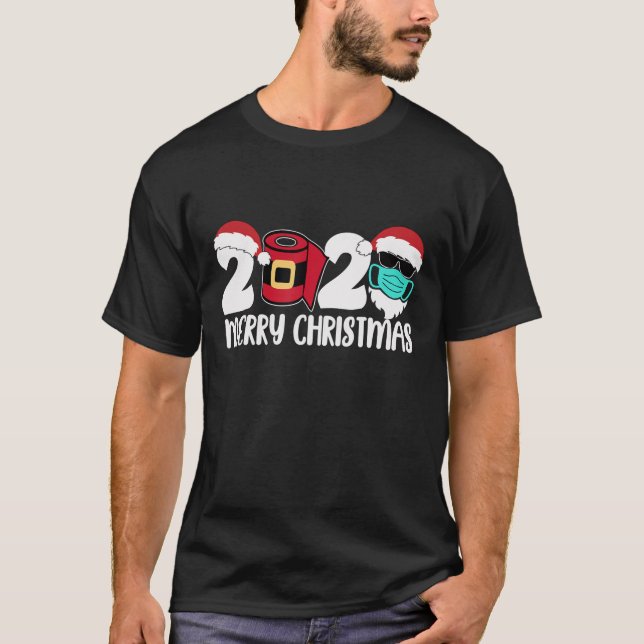 Merry Christmas 2020 Quarantine Christmas Santa Fa T-Shirt (Front)