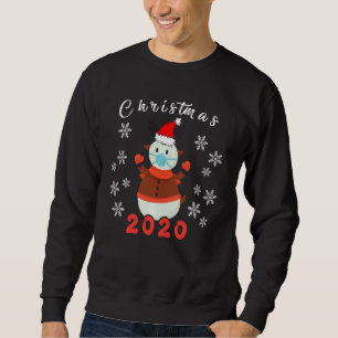 Merry Christmas 2020 Snowman In Mask Pajama Snowfl Sweatshirt