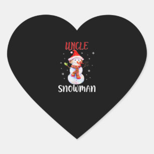 Merry Christmas 2020 Uncle Snowman In Mask Pajama Heart Sticker