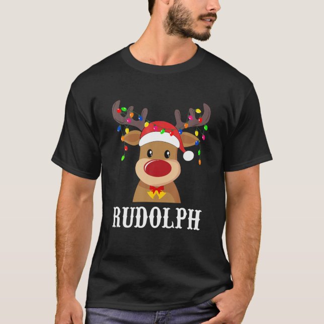 Merry Christmas 2021 Reindeer Funny Pyjamas Family T-Shirt (Front)
