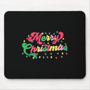 Merry Christmas 2024 Family Matching Christmas Lig Mouse Pad