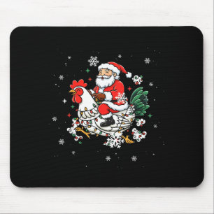 Merry Christmas 2025 Funny Santa Riding Chicken Ch Mouse Pad