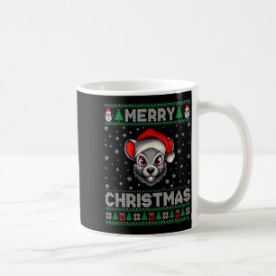 Merry Christmas 2025 Rat Santa Hat Ugly Xmas Coffee Mug