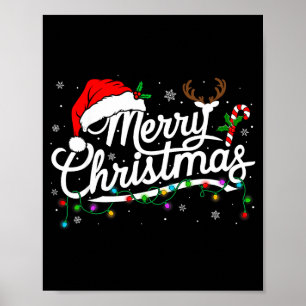 Merry Christmas 2025 Santa Hat Reindeer Xmas Match Poster